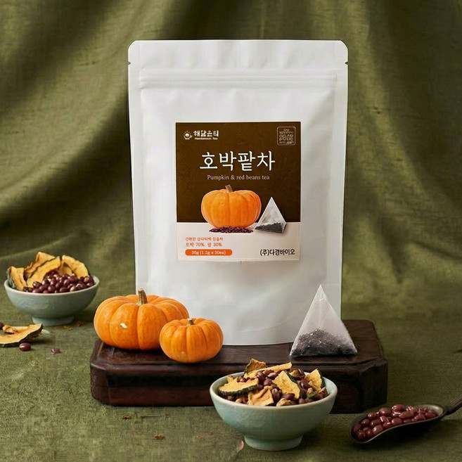 [직재배친환경] 해담은티 국산 호박팥차 티백 붓기차 호박차 팥차, 1.2g, 30개입, 1개