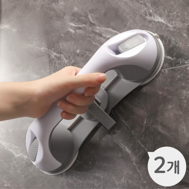 마음손 노인 화장실 욕실 보조 흡착식 안전 손잡이, 그레이, 1세트
