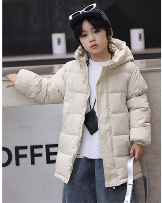 소소키즈 아동 공용 무지 롱 패딩 키즈 주니어 겨울 아우더 120-150