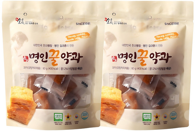 名人蜂蜜藥果酥餅, 80g, 2包