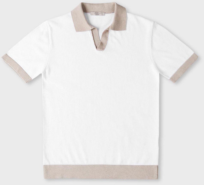 빠니깔레 [Made In Italy] 콘트라스트 코튼 리넨 블렌드 폴로 셔츠 F-INIT02