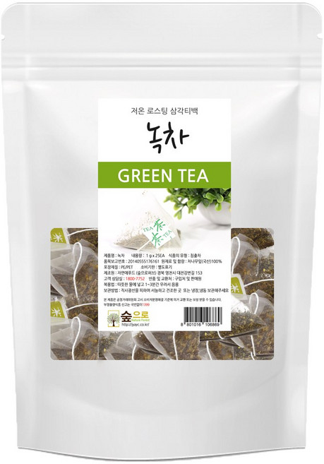 녹차 25티백 숲으로허브 삼각티백, 1g, 25개입, 1개