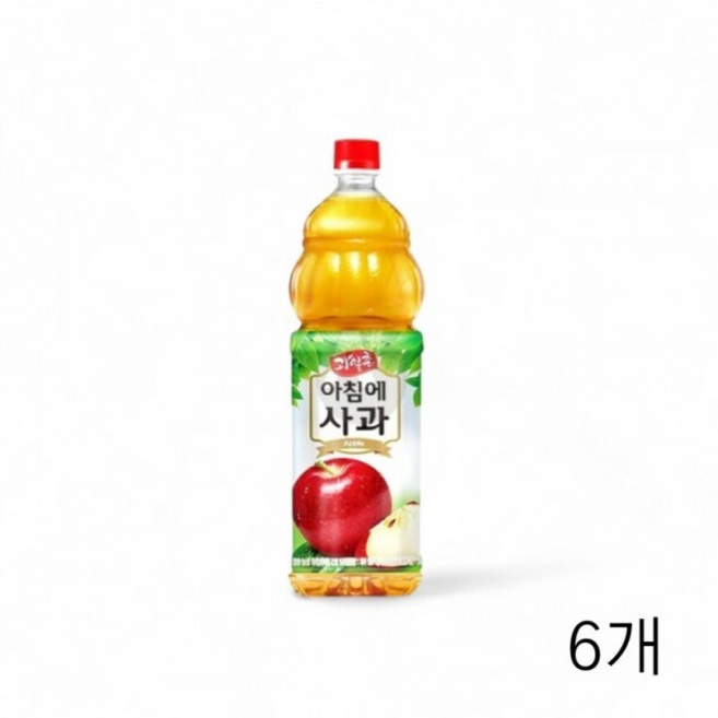 과일촌 아침에사과 주스 과일주스 사과드링크 과일맛음료 어린이음료 과일쥬스 피크닉음료수, 본상품, 1.5L, 6개