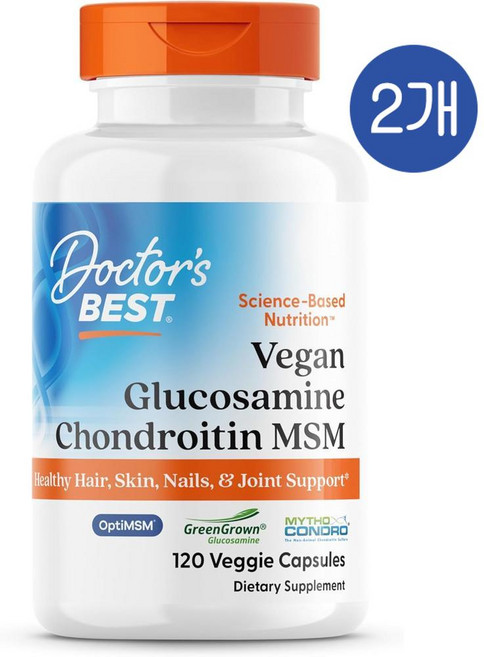 닥터스베스트 글루코사민 콘드로이친 엠에스엠 비건 Doctor's Best Glucosamine Chondroitin MSM Vegan, 120정, 2개