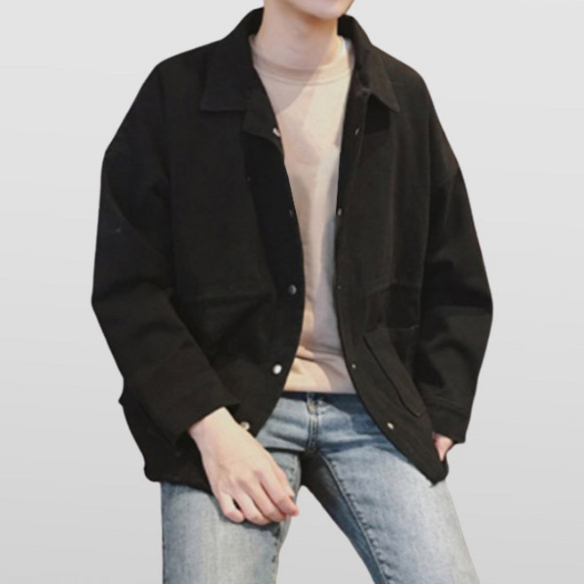 제이미앤유 남성 코튼 자켓 블랙