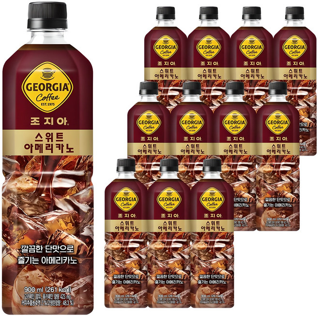조지아 스위트 아메리카노 커피, 900ml, 12개