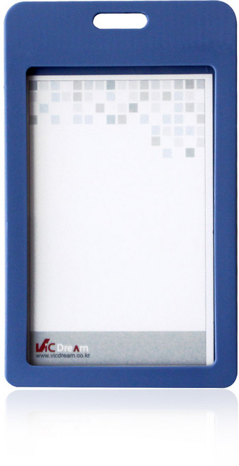 빅드림 6624 스모키 사원증 ID 목걸이 명찰 이름표 (세로) 블루 12개입(끈 별도), 단품, 단품