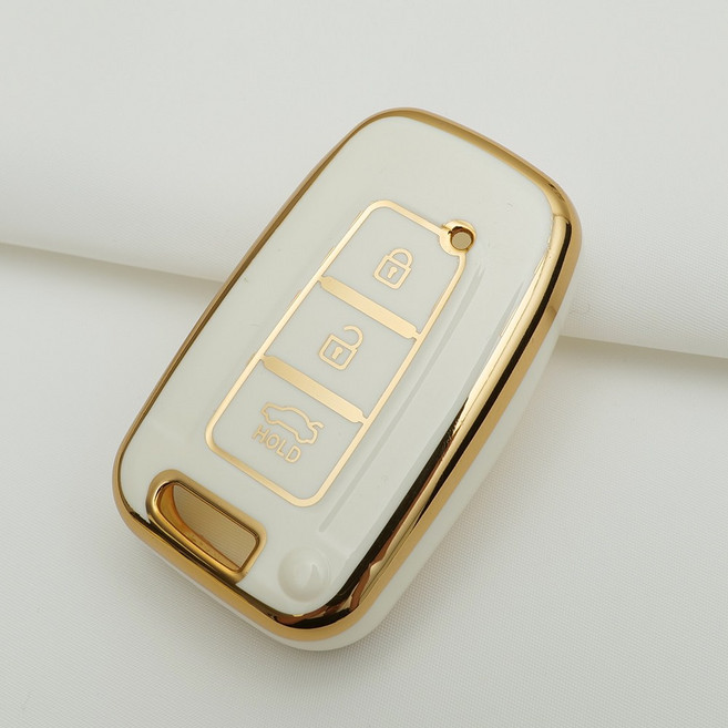 현대 아반떼MD 투싼IX 기아 모하비 모닝 쏘렌토 호환 스마트 차 키케이스 키홀더 TPU 키커버 리모컨, TA31(3버튼), 화이트