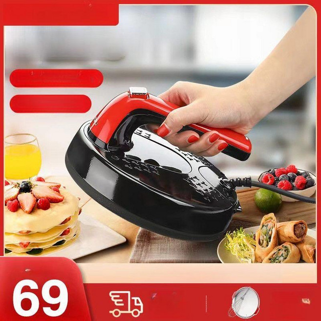 계란지단기계 업소용 메이커 전병 누룽지 부침 식당, 차이나레드 스테인리스스틸 반죽 트레이 + 거품기 포함, 기본 모델명/품번