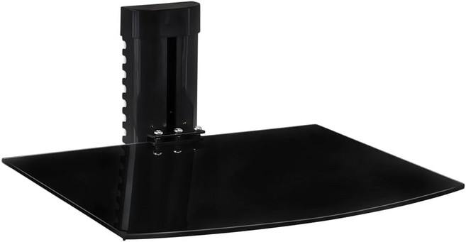 마운트잇! AV 리시버 부품 케이블 박스 플레이스테이션4 Xbox1 블루레이 DVD 플레이어 프로젝터용 플로팅 월 마운트 선반 브래킷 스탠드 17.6파운드 용량 싱글 조절 가능한