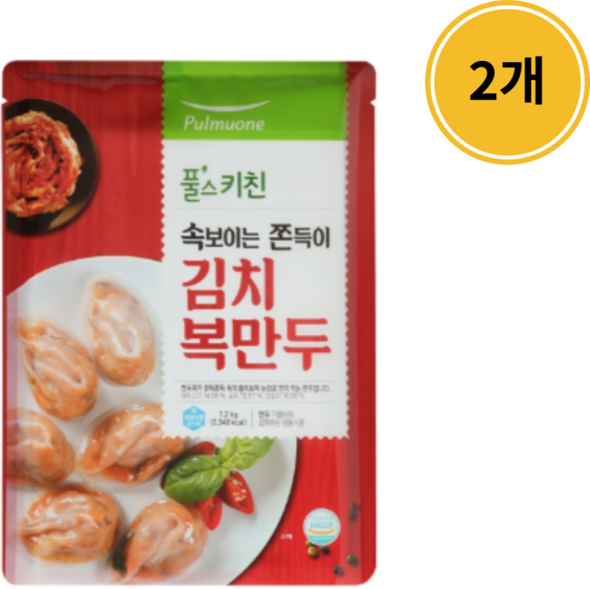 풀무원 풀스키친 쫀득이 김치 복만두, 2개, 1.2kg