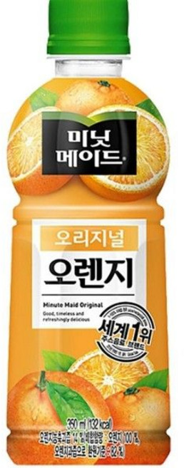 오렌지주스 음료수 미닛메이드 오리지널 오렌지 주스 350ml x