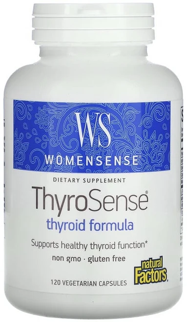Natural Factors WomenSense ThyroSense 갑상선 포뮬라 베지 캡슐 120정 NFS-04946, 1개 - 쿠팡
