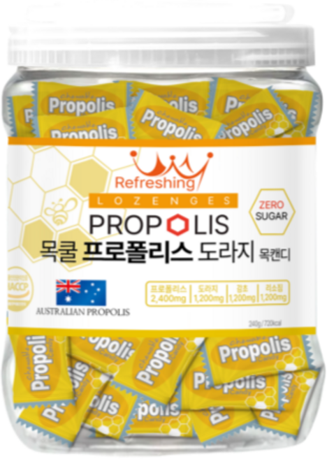 닥터스원 목쿨 프로폴리스 도라지 목캔디 ZERO SUGAR 120정, 240g, 1개