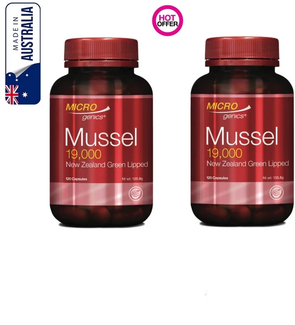 Microgenics Mussel 19000 마이크로제닉스 뉴질랜드 초록입홍합 19000 120캡슐 2팩, 2개, 120정 - 쿠팡