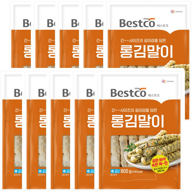 대상 베스트코 롱김말이 튀김, 10개, 800g