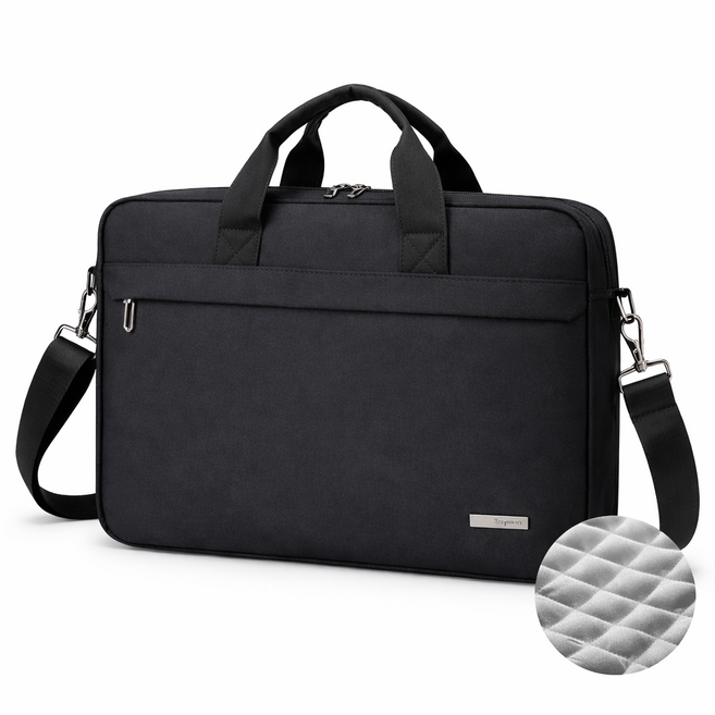 뉴위즈 15인치 16인치 튼튼한 노트북 가방, 1개, 블랙