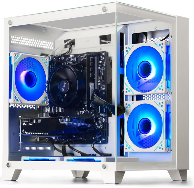 WIWB RYZEN 5 4500 데스크탑 컴퓨터 RAM 오피스 학생 RX 560 NVME 6 4GB 512GB DDR4 WI-FI SSD | 그래픽 16GB, R5 4500 | RX 560, 화이트.