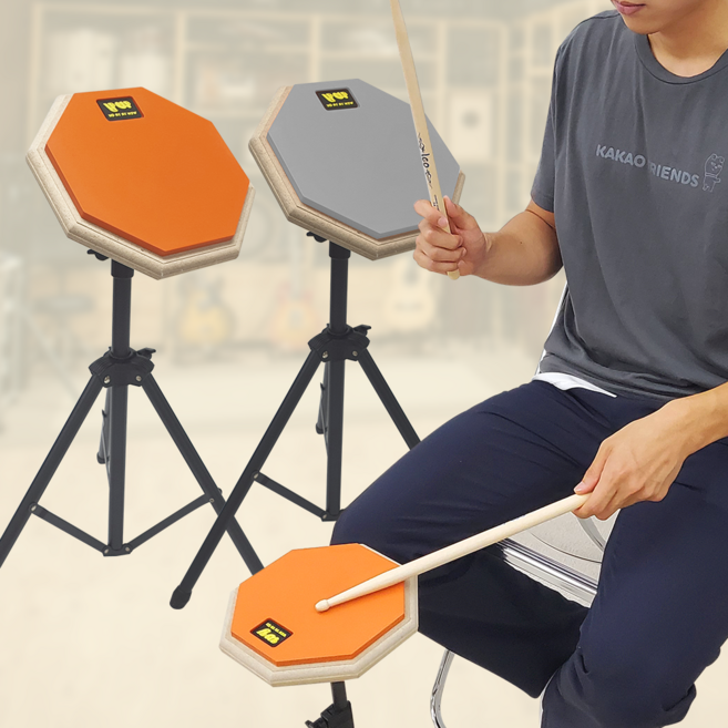 연습 드럼 패드 스탠드 가방 스틱 포함 풀패키지, 8인치 프리미엄형, 1개, 8인치 프리미엄형 마젠타