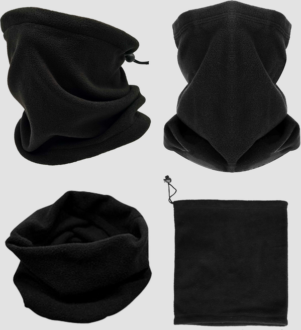 폴라폴리스 초경량 기모 넥워머 세트, 4개, 블랙