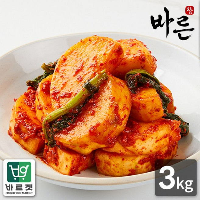 참바른김치 프리미엄 국내산 김치 석박지 3kg 바른재료 바른위생 바르겟, 1개
