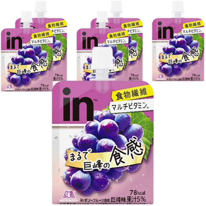 MORINAGA 森永 in膳食纖維綜合維他命果凍飲 巨峰葡萄味, 6個, 150g