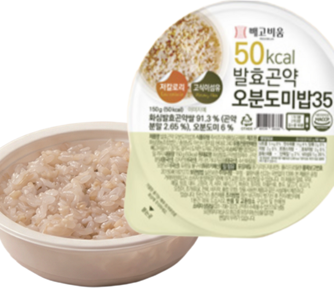 [빼고비움] 50kcal 발효곤약 오분도미밥 150g [소비기한 2027. 02. 12], 20개