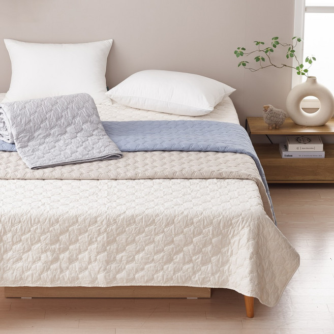 루마인홈 호주산 양모 고밀도 프리미엄 워싱 스프레드 퀸사이즈, 아이보리