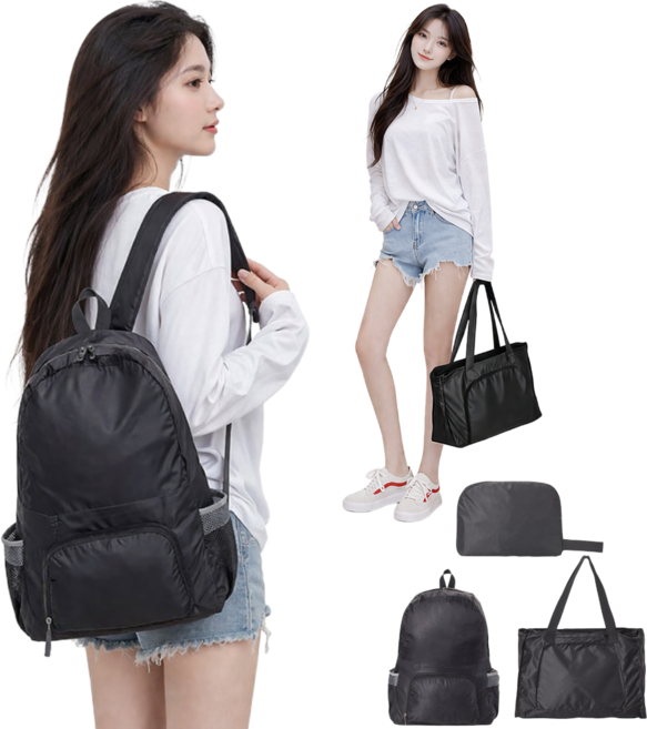 주포어유 아웃도어 방수 접이식 백팩 여행용 투웨이 가방