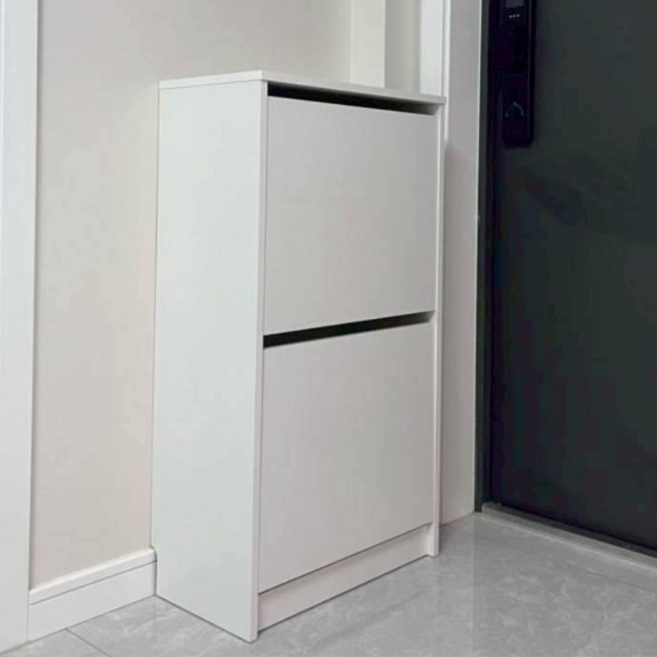 IKEA BISSA 雙層鞋櫃, 白色, 2層