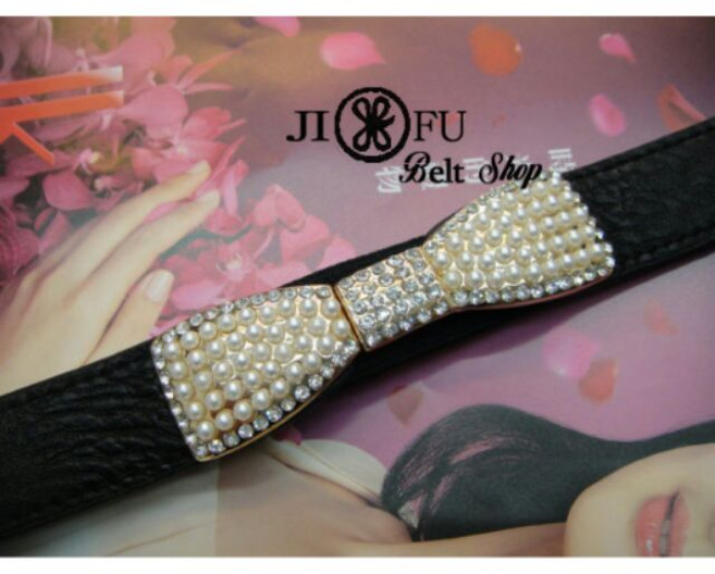 JIFU 台灣製 甜美蝴蝶結 彈性寬腰封