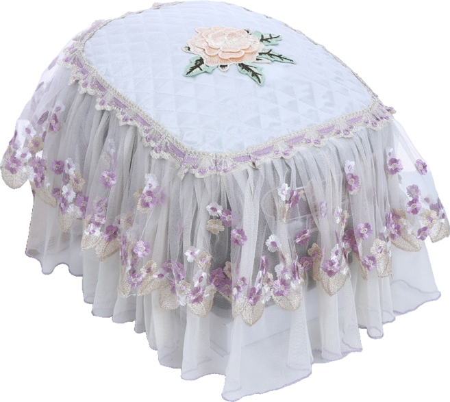 SKANDSALO 밥솥 커버 레이스 에어프라이어덮개 가정용 타원형, 실키 스노우 퍼플 타원형_밥솥 커버, 1개