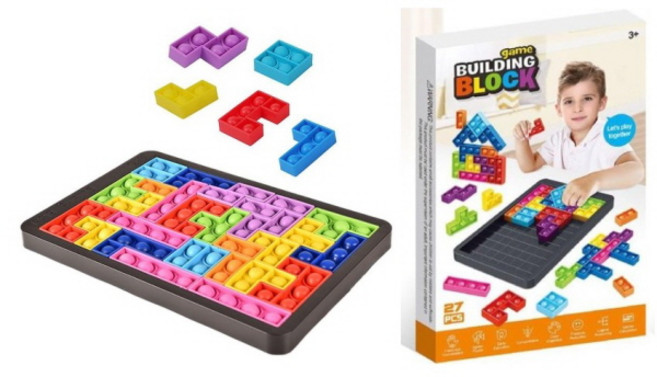 정병우토이 블럭 테트리스 푸쉬팝 버블 26p 블럭종합세트 푸쉬팝 블럭 버블팝 블럭 푸쉬팝 블럭 팝잇 교구, 1개