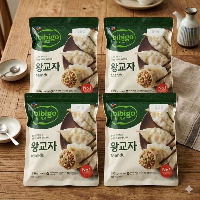 비비고 왕교자 육즙가득 냉동만두 대용량 실속세트, 4개, 1.05kg