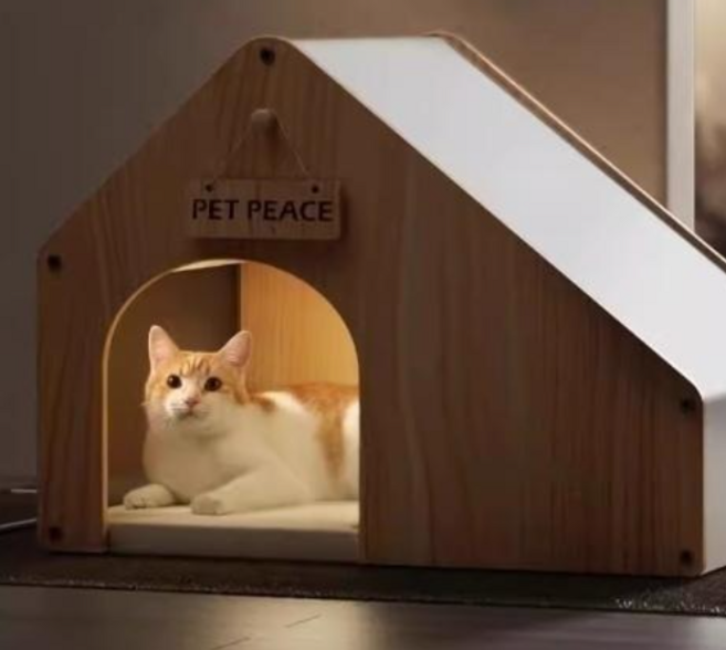 온열 반려동물하우스 고양이하우스+ 온열 펫매트, 고급형 온열 X, 1개