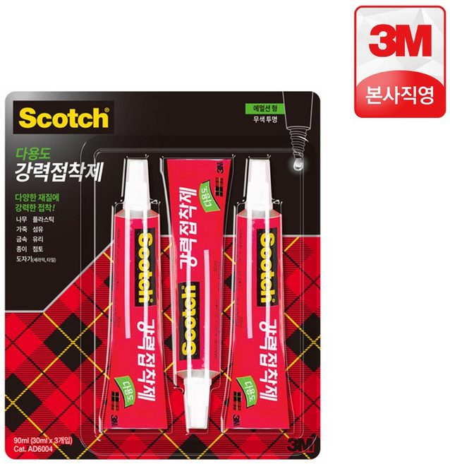 3M 스카치 다용도 강력접착제 3입 클럽팩 190163