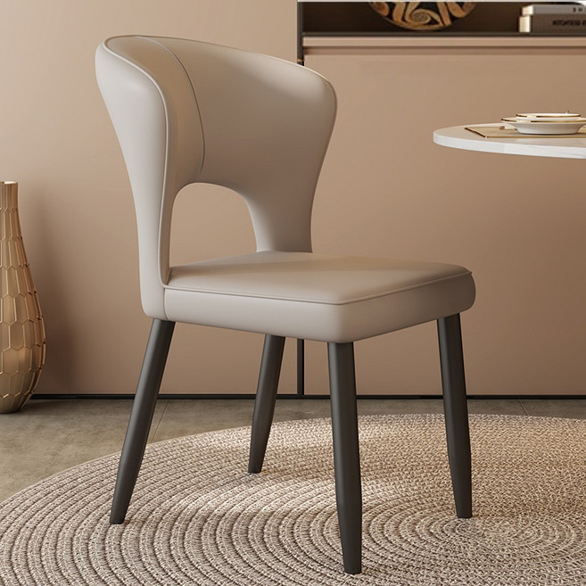 ANYOU 북유럽 식탁의자 2p 업소 식당 카페 인테리어 의자 푹신한 가죽 등받이 의자, 2개, 그레이