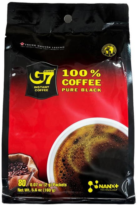 G7 퓨어 블랙커피, 2g, 80개입, 1개
