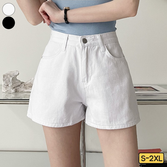 여리진 여성용 하이웨스트 A라인 코튼 3부 숏팬츠 면 반바지