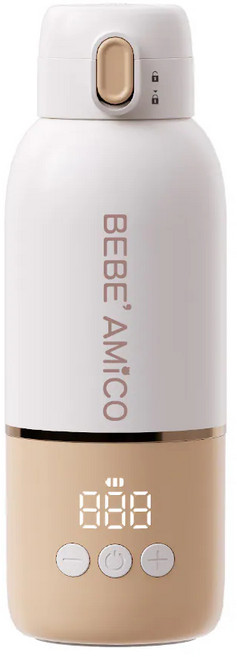 BEBE' AMICO 智能溫奶器 醫療級316不鏽鋼 智能溫控 長效保溫 輕巧便攜, 1個, 奶茶色