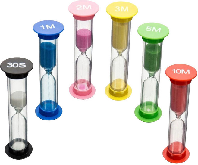 레몬글라스 타이머 이중구조 모래시계 6종 세트, 모래시계 6종 1세트