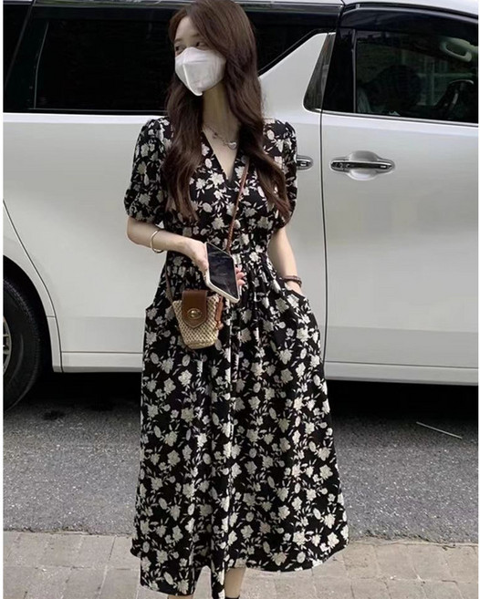 스타일닥터 여름 여성 원피스 롱 바캉스원피스 플라워 쉬폰 휴양지원피스 캐주얼 데일리룩 해외여행 바캉스룩