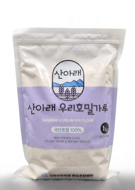 우리밀가루 국내산100% 호밀가루 백밀가루 통밀가루 1kg 강력분 중력분 박력분 산아래 우리밀 지리산 우리밀, 1개
