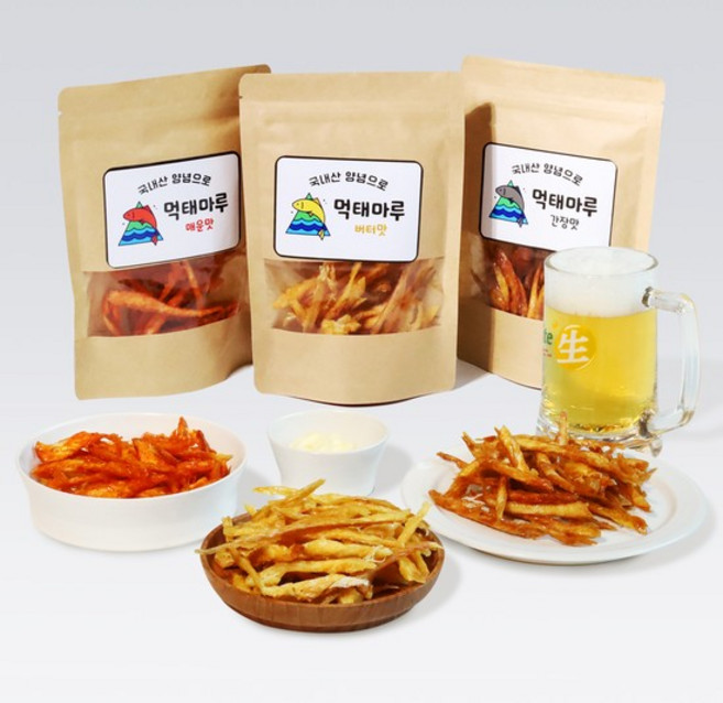 먹태 6종(버터맛2팩+간장맛2팩+매운맛2팩), 먹태6(버터2팩+매운2팩+간장2팩), 1개