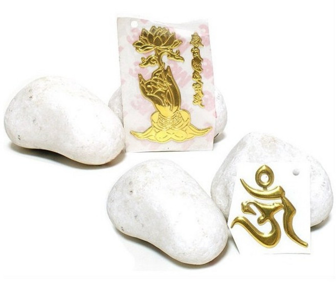 불교 스티커 옴마니반메훔 관음손 옴자 진언옴, 1개