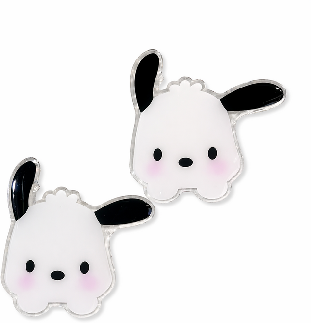 퍼플지니 캐릭터그립톡 강아지 멍멍이 스마트톡거치대1+1, 2개, 화이트