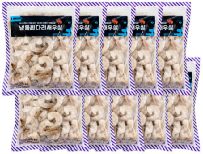생생어시장 냉동 칵테일 흰다리 새우살 900g x 10개 베트남21/25 벌크 9kg, 1개