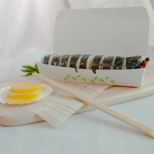 코디마트 1줄김밥 사각 도시락 그린 (소), 1개, 800개입