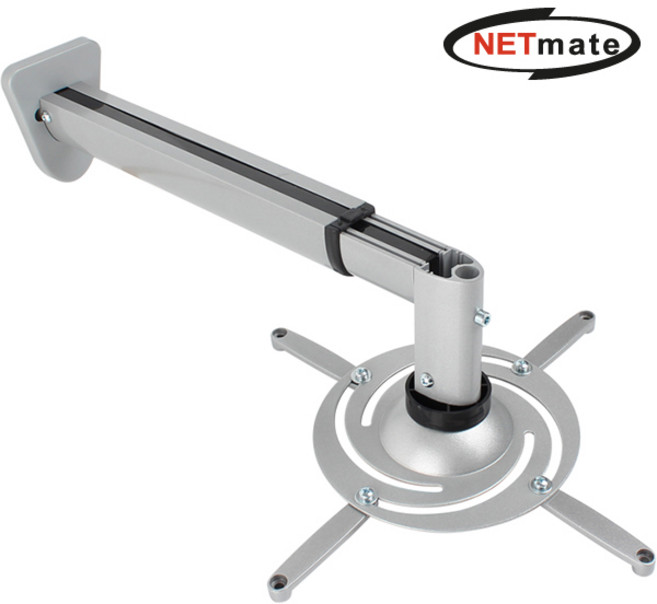 강원전자 넷메이트 NMA-VM05BL 멀티 프로젝터 벽면 고정형 알루미늄 거치대(110~325mm 장착 홀/10kg), 1개
