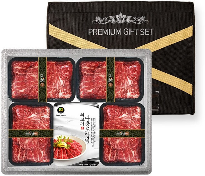 [농협안심한우] 한우 1+등급 한우 불고기 양념 세트 2호 (불고기600g x 4팩+양념소스), 600g